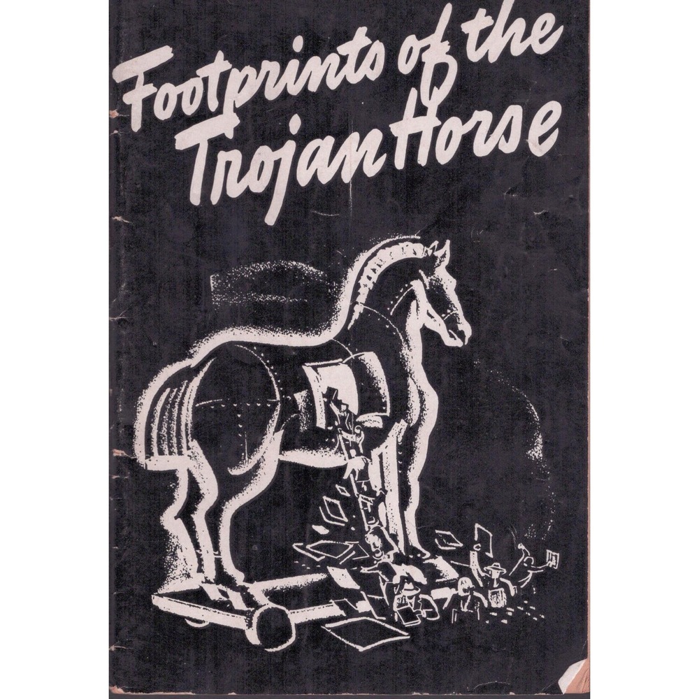 Vintage 1942 WWII Propaganda Booklet Footprints Trojan Horse Bayer Co